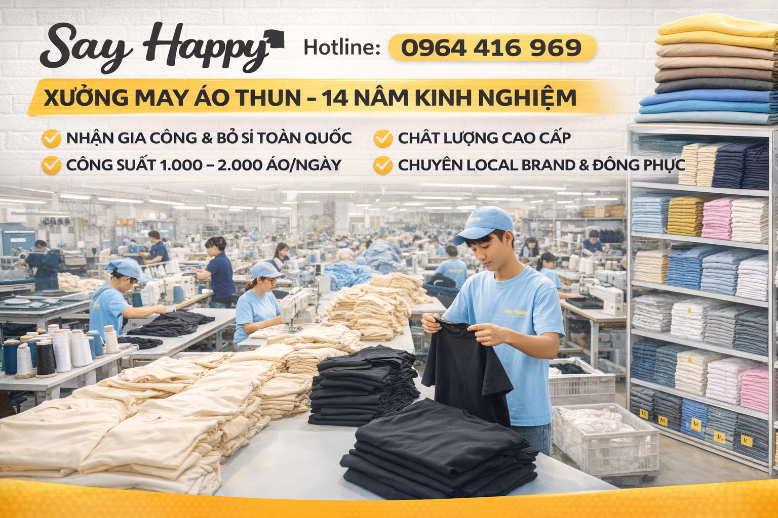 Xưởng may áo thun TPHCM uy tín – 14 năm sản xuất cho Local Brand