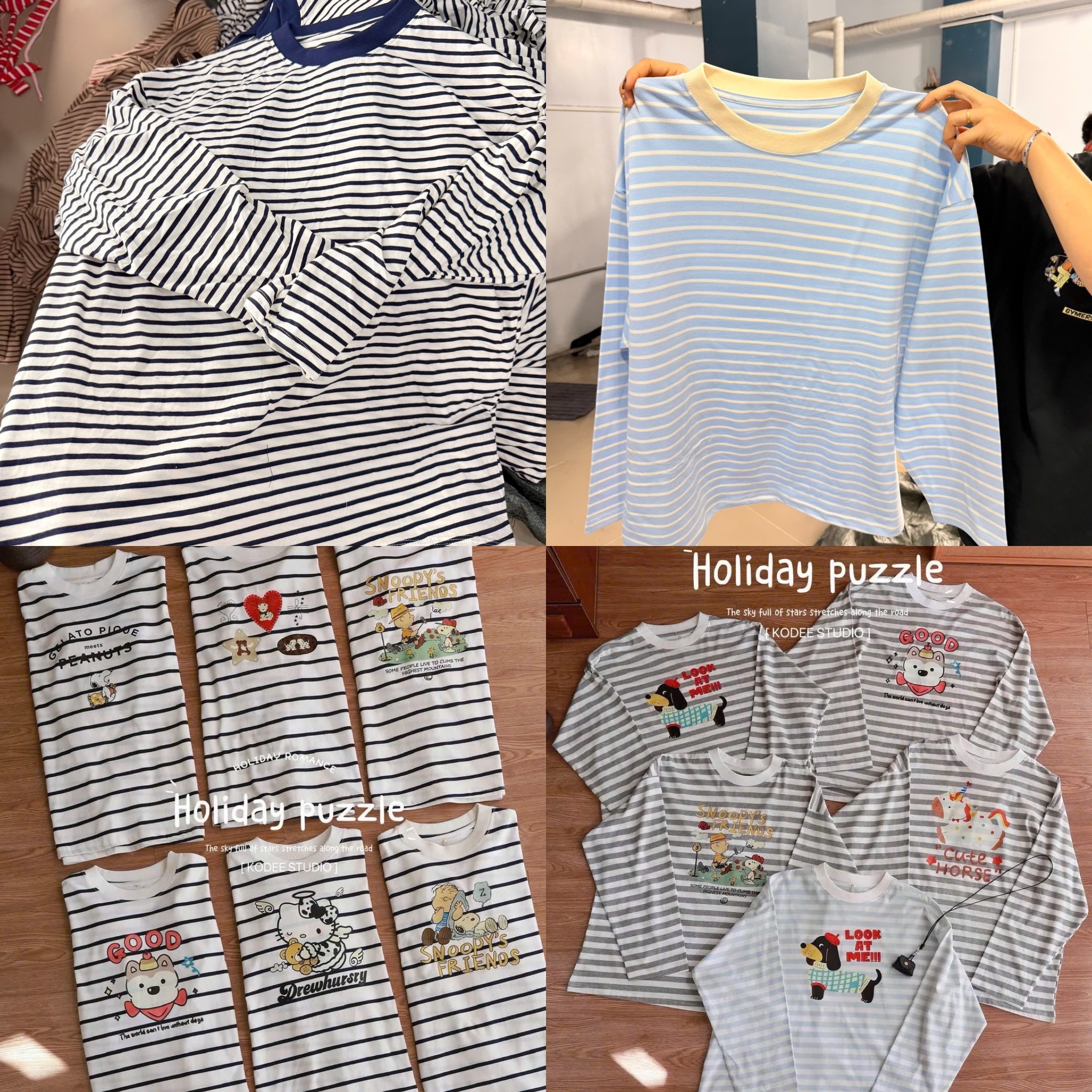xưởng may áo thun sọc say happy với công nhân và kho hàng số lượng lớn